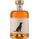 A beige label of 500ml whisky liqueur with a black dog silhouette