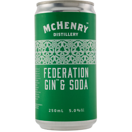 1 green can of federation gin and soda